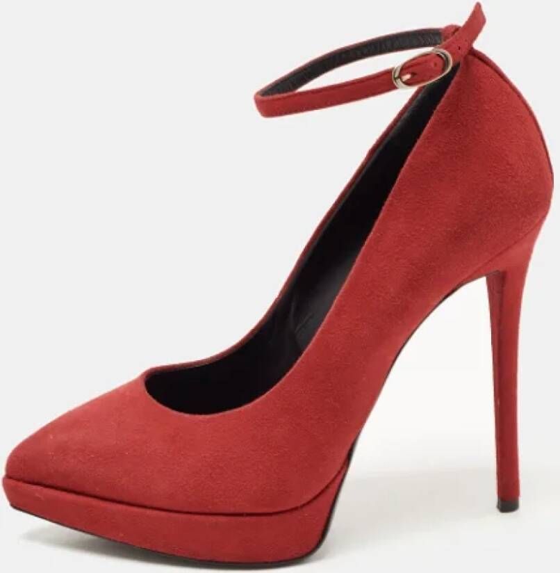 Giuseppe Zanotti Pre-owned Suede heels Red Dames