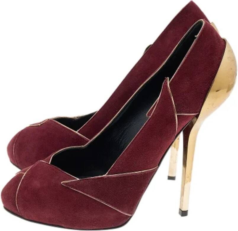 Giuseppe Zanotti Pre-owned Suede heels Red Dames