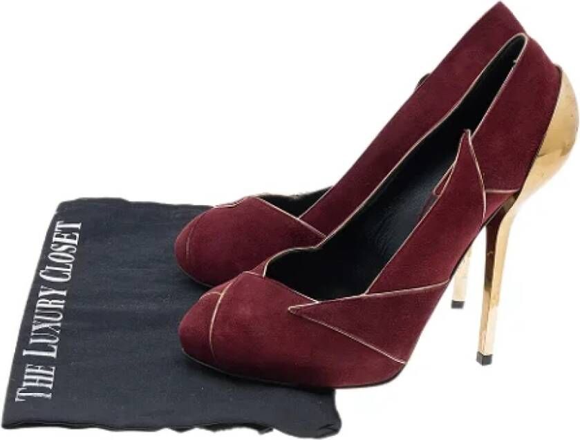 Giuseppe Zanotti Pre-owned Suede heels Red Dames