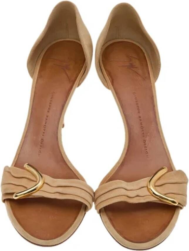 Giuseppe Zanotti Pre-owned Suede sandals Beige Dames