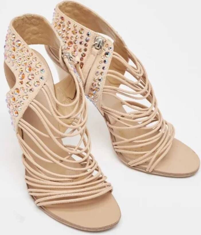 Giuseppe Zanotti Pre-owned Suede sandals Beige Dames
