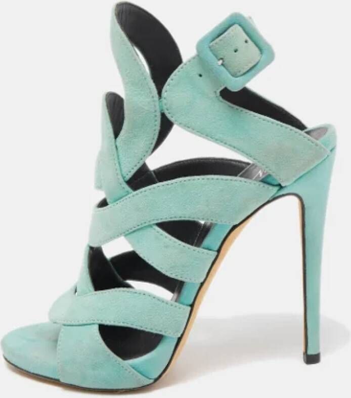 Giuseppe Zanotti Pre-owned Suede sandals Blue Dames