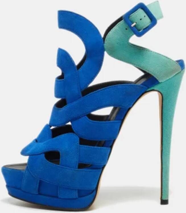 Giuseppe Zanotti Pre-owned Suede sandals Blue Dames