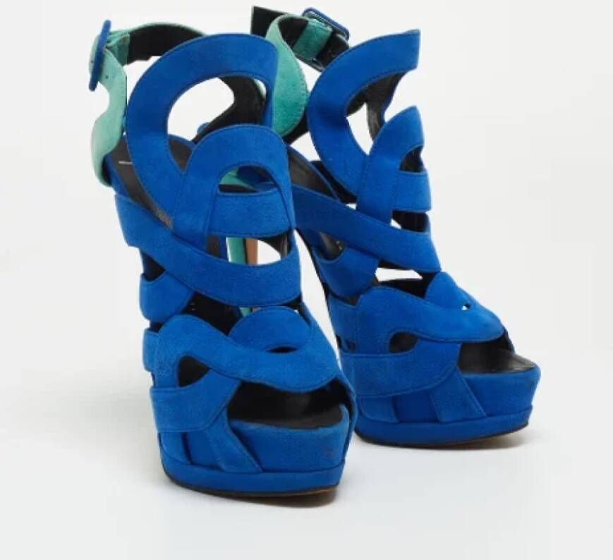 Giuseppe Zanotti Pre-owned Suede sandals Blue Dames