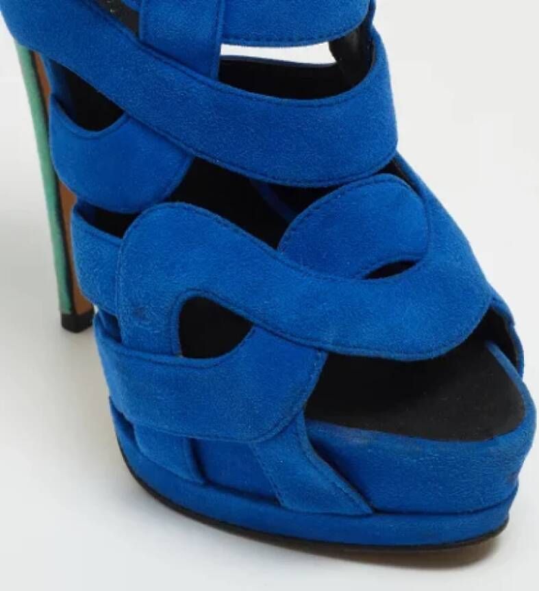 Giuseppe Zanotti Pre-owned Suede sandals Blue Dames