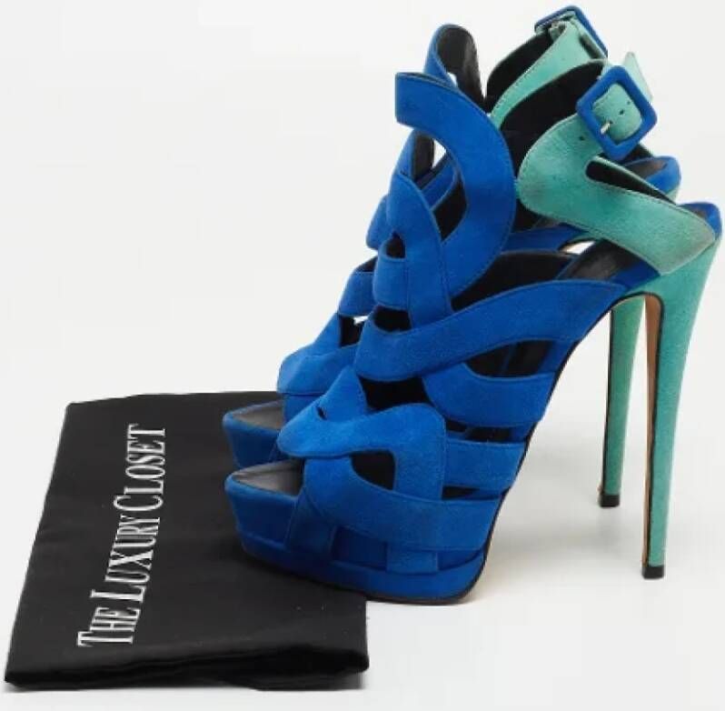 Giuseppe Zanotti Pre-owned Suede sandals Blue Dames