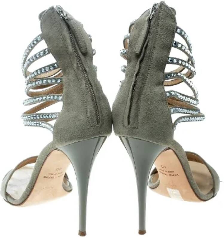 Giuseppe Zanotti Pre-owned Suede sandals Gray Dames