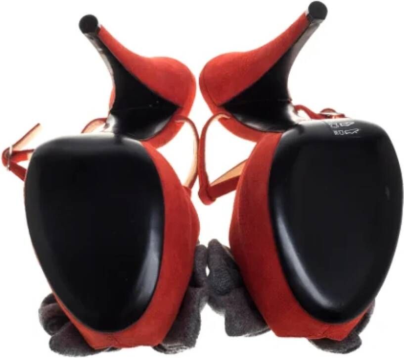 Giuseppe Zanotti Pre-owned Suede sandals Orange Dames