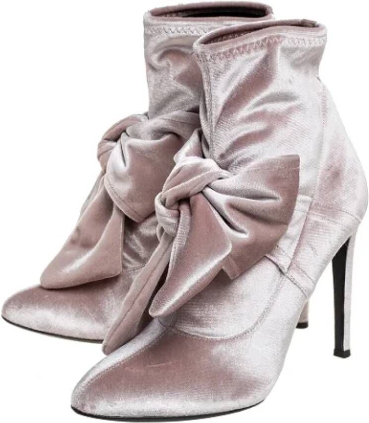 Giuseppe Zanotti Pre-owned Velvet boots Beige Dames