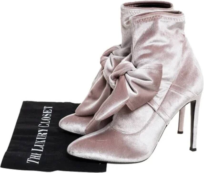 Giuseppe Zanotti Pre-owned Velvet boots Beige Dames