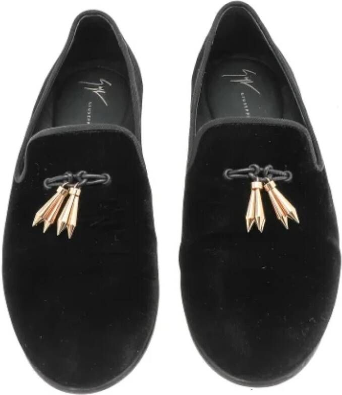 Giuseppe Zanotti Pre-owned Velvet flats Black Dames