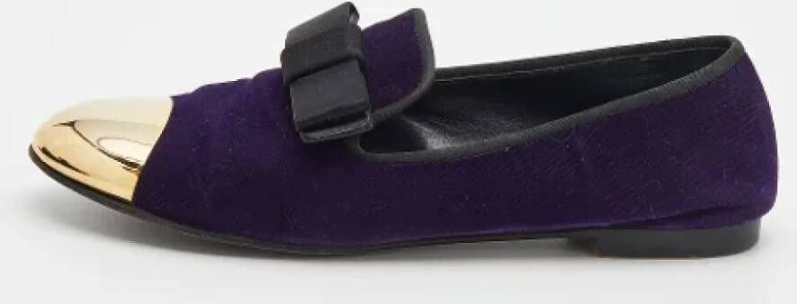 Giuseppe Zanotti Pre-owned Velvet flats Purple Dames