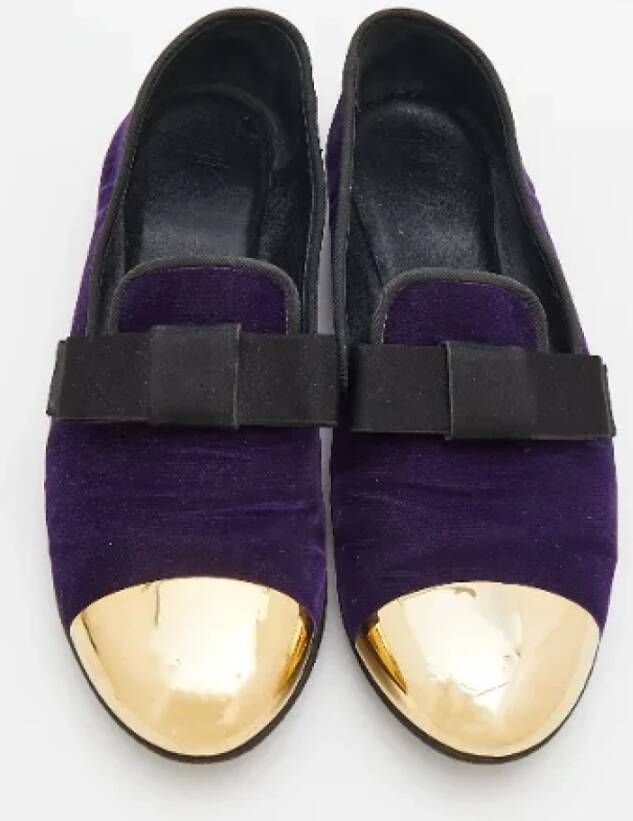 Giuseppe Zanotti Pre-owned Velvet flats Purple Dames