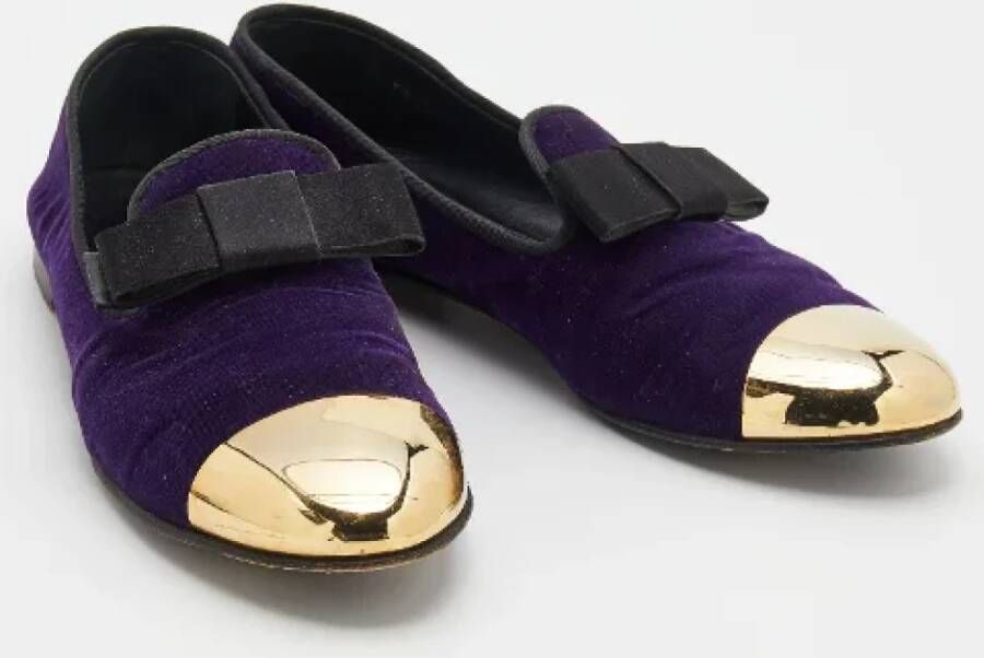 Giuseppe Zanotti Pre-owned Velvet flats Purple Dames