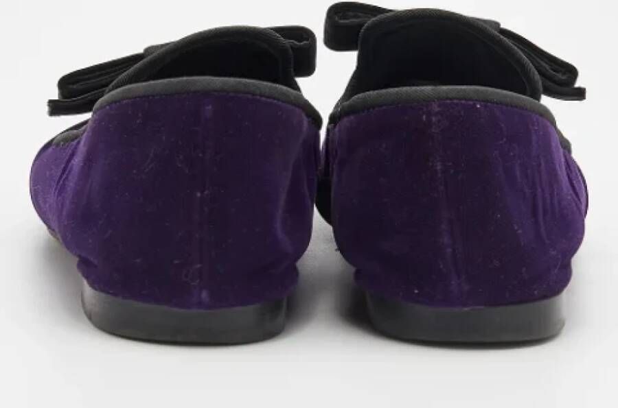 Giuseppe Zanotti Pre-owned Velvet flats Purple Dames