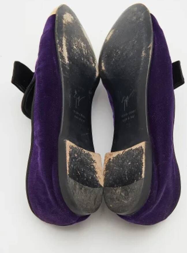 Giuseppe Zanotti Pre-owned Velvet flats Purple Dames