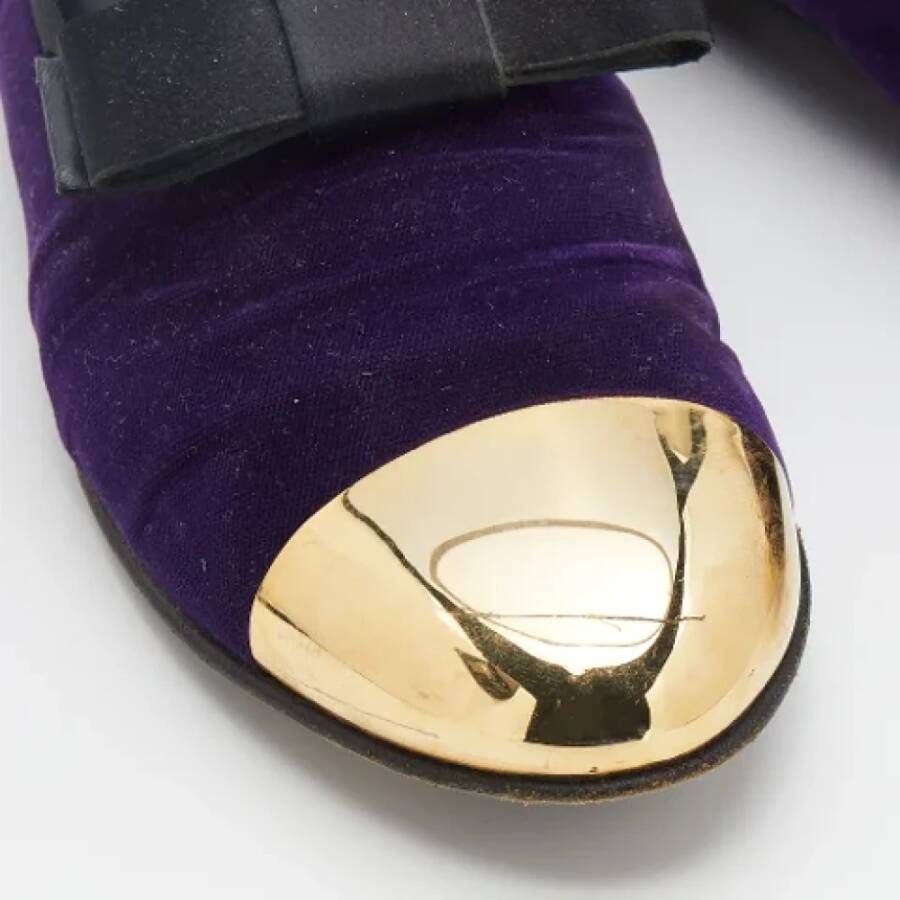 Giuseppe Zanotti Pre-owned Velvet flats Purple Dames