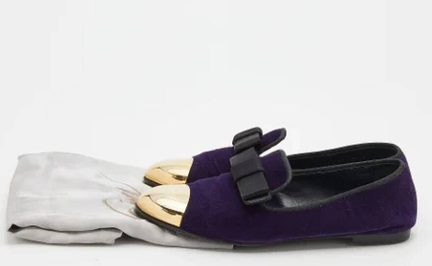 Giuseppe Zanotti Pre-owned Velvet flats Purple Dames