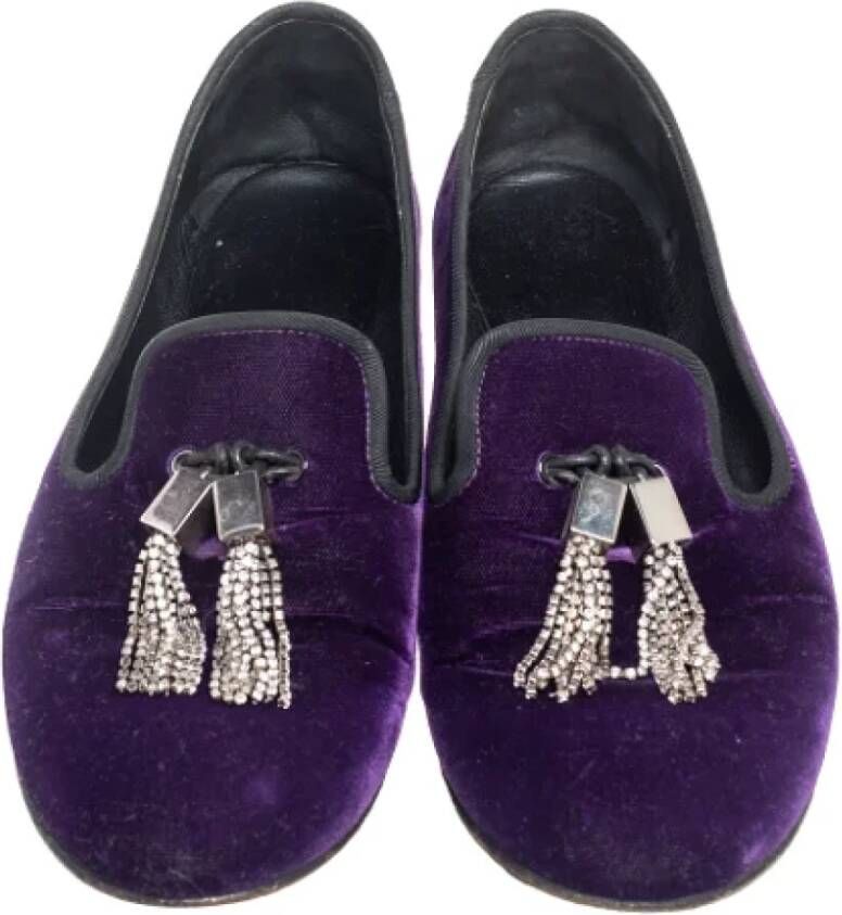 Giuseppe Zanotti Pre-owned Velvet flats Purple Dames