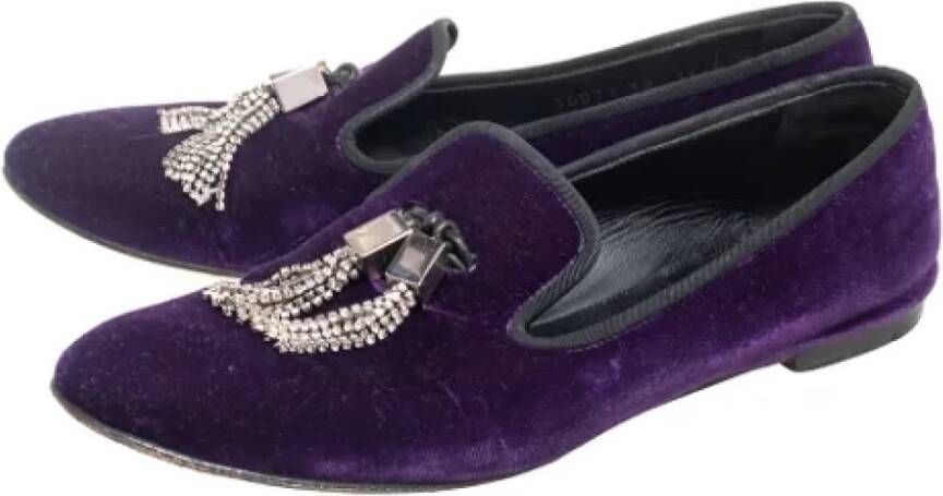 Giuseppe Zanotti Pre-owned Velvet flats Purple Dames