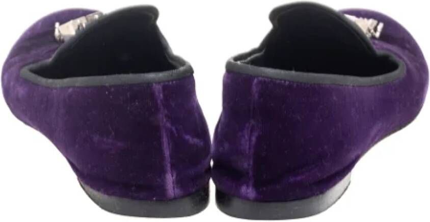 Giuseppe Zanotti Pre-owned Velvet flats Purple Dames