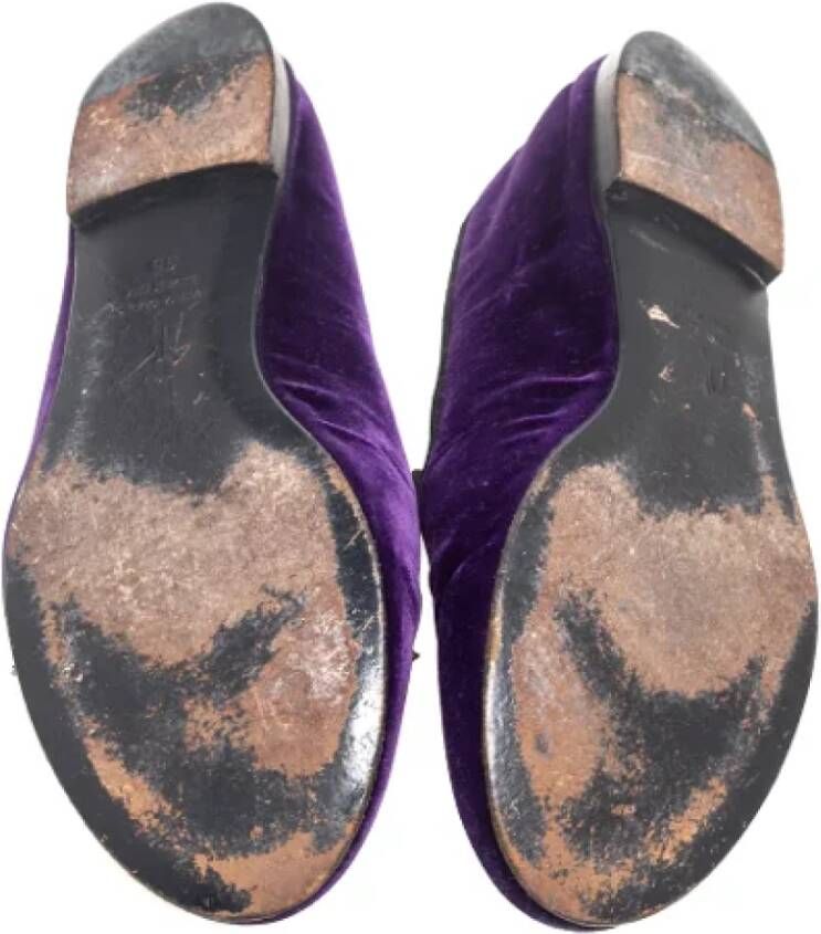 Giuseppe Zanotti Pre-owned Velvet flats Purple Dames