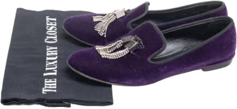 Giuseppe Zanotti Pre-owned Velvet flats Purple Dames