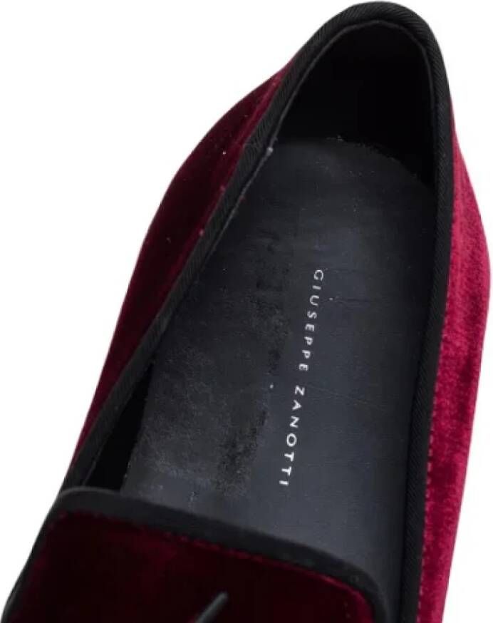 Giuseppe Zanotti Pre-owned Velvet flats Red Dames