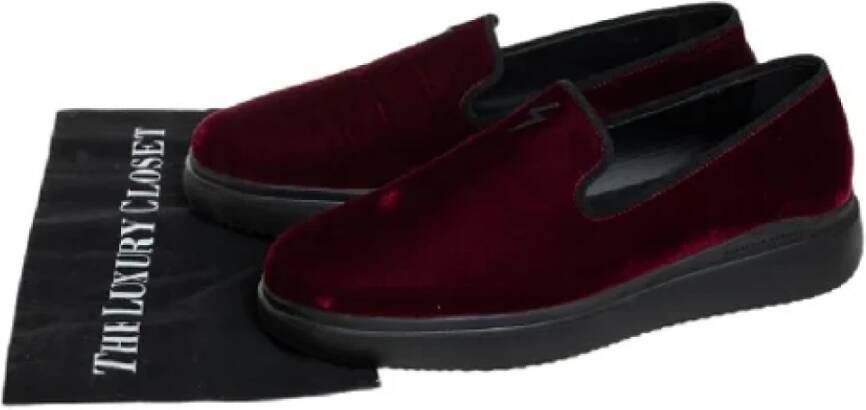 Giuseppe Zanotti Pre-owned Velvet flats Red Dames