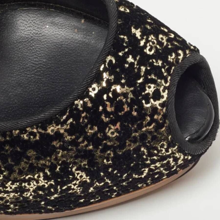 Giuseppe Zanotti Pre-owned Velvet sandals Black Dames