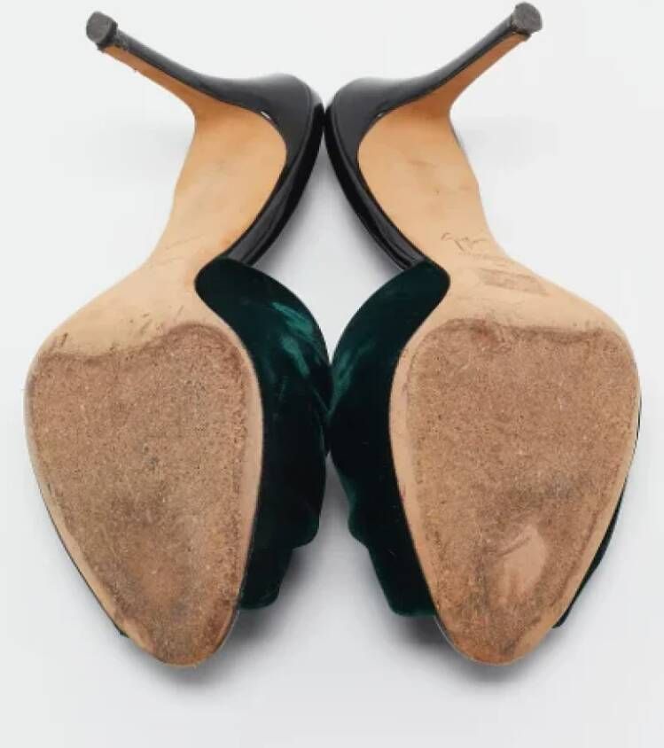Giuseppe Zanotti Pre-owned Velvet sandals Green Dames