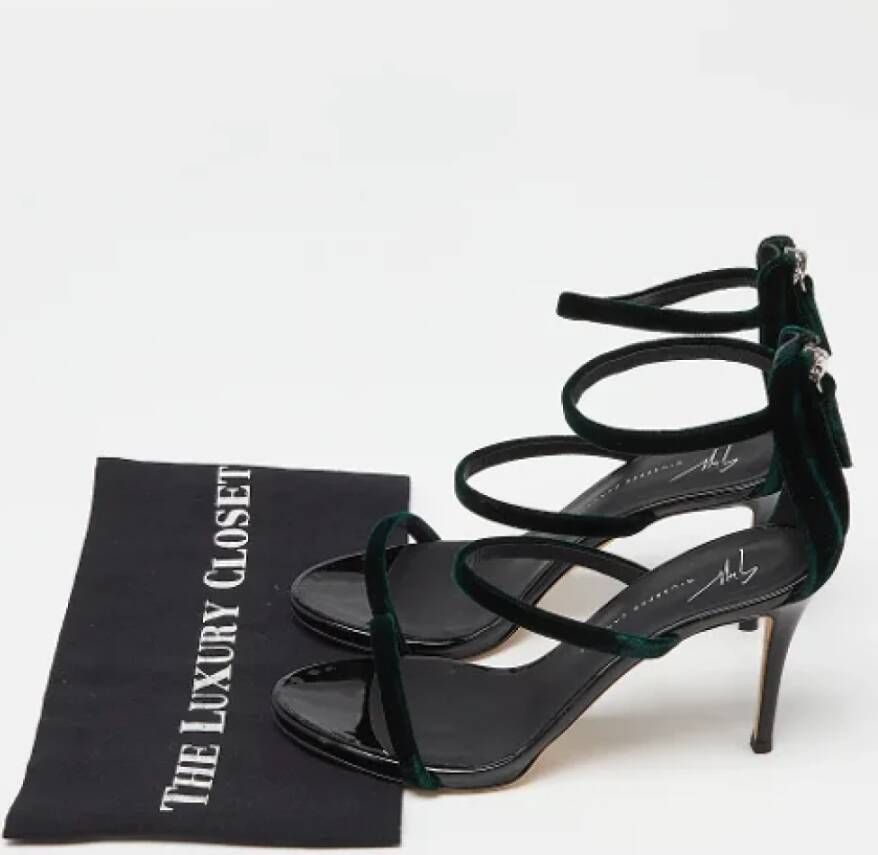 Giuseppe Zanotti Pre-owned Velvet sandals Green Dames