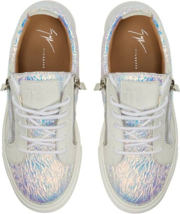 Giuseppe Zanotti Reflecterende witte hoge sneakers