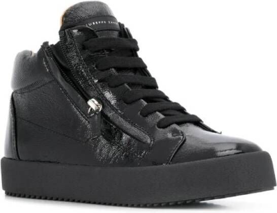 giuseppe zanotti Zwarte leren casual trainers Black Dames