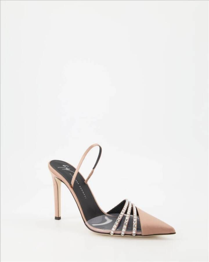 giuseppe zanotti Sprankelende puntige slip-on hakken Beige Dames