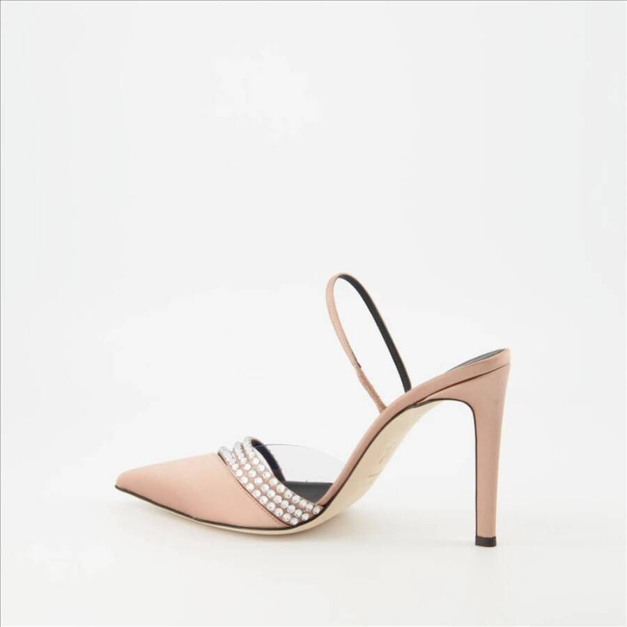 giuseppe zanotti Sprankelende puntige slip-on hakken Beige Dames