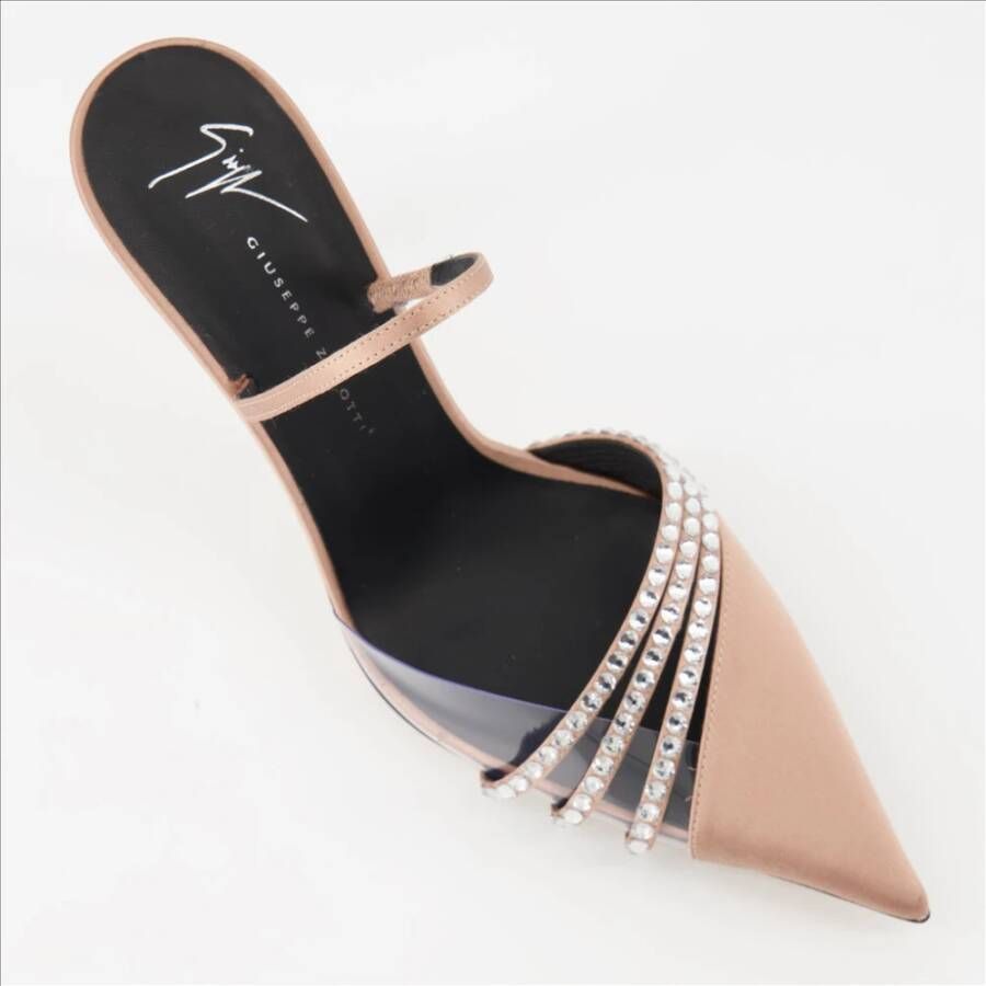 giuseppe zanotti Sprankelende puntige slip-on hakken Beige Dames