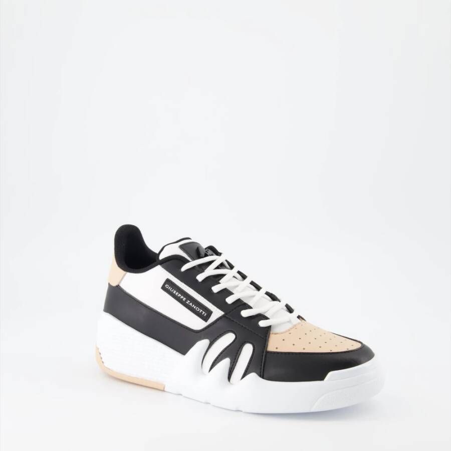 giuseppe zanotti Vetersluiting Leren Sneakers Wit Oranje Zwart Multicolor Dames
