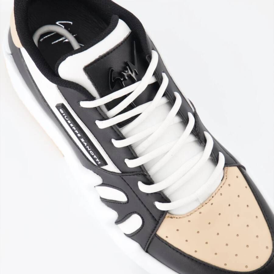 giuseppe zanotti Vetersluiting Leren Sneakers Wit Oranje Zwart Multicolor Dames