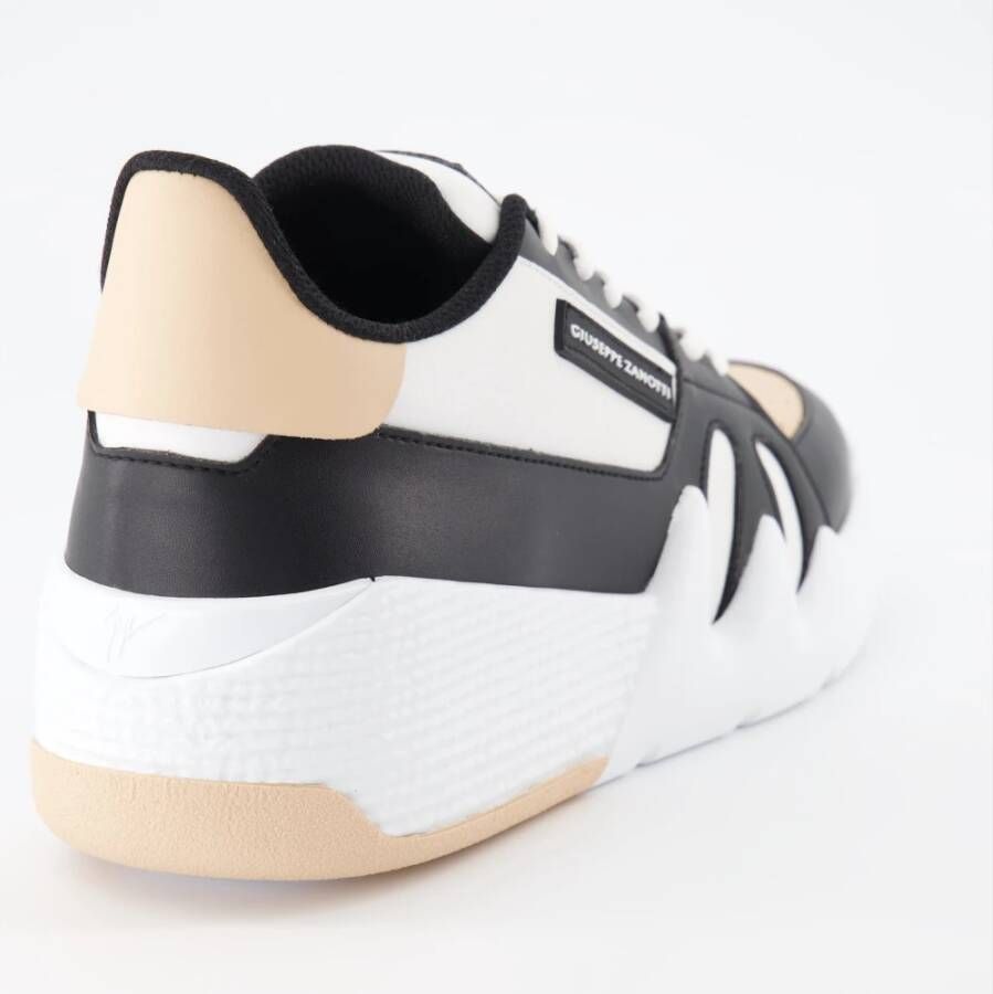 giuseppe zanotti Vetersluiting Leren Sneakers Wit Oranje Zwart Multicolor Dames
