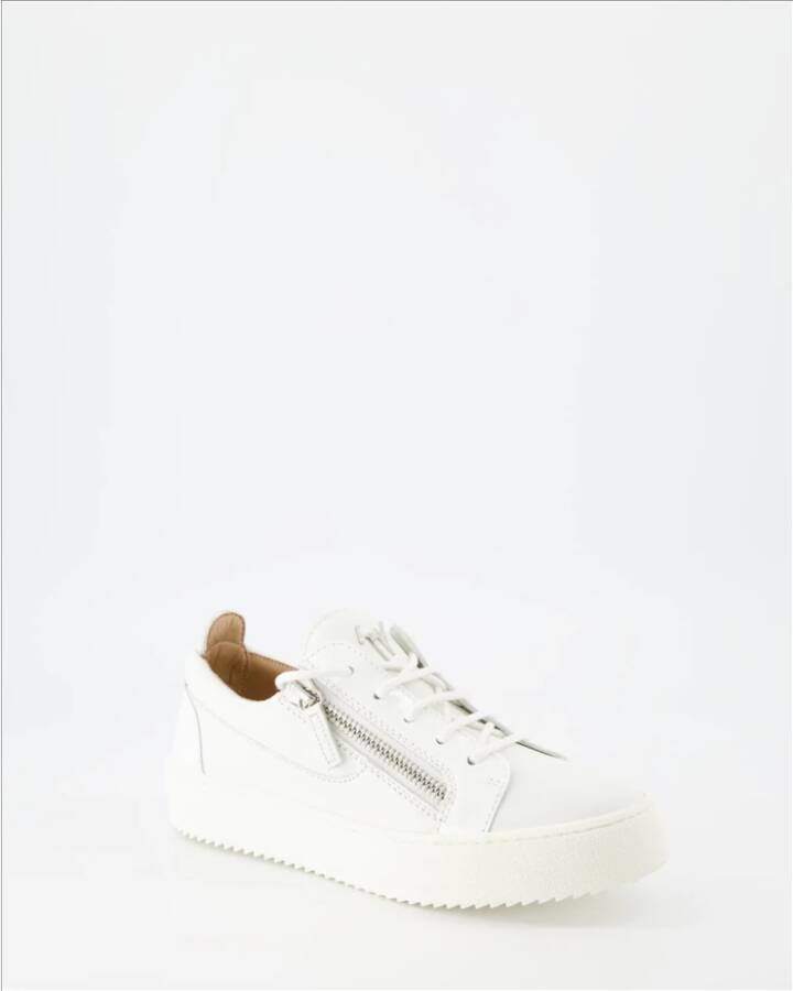 giuseppe zanotti Vetersneakers met Metallic Logo White Dames