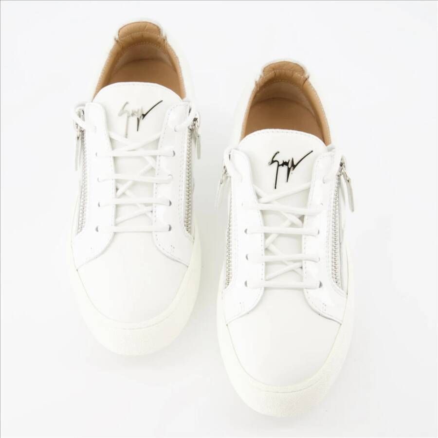 giuseppe zanotti Vetersneakers met Metallic Logo White Dames