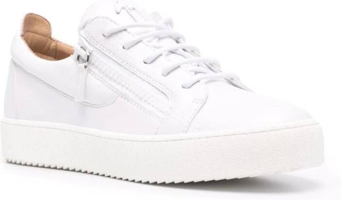giuseppe zanotti Witte Elegante Gesloten Sneakers White Heren