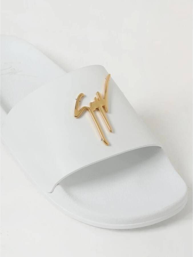 Giuseppe Zanotti Witte leren slippers