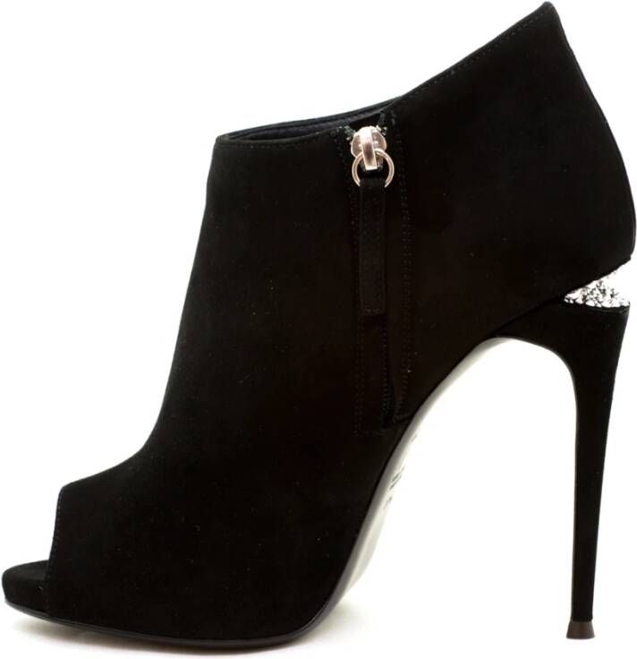 giuseppe zanotti Zwarte Suède Enkellaars Black Dames