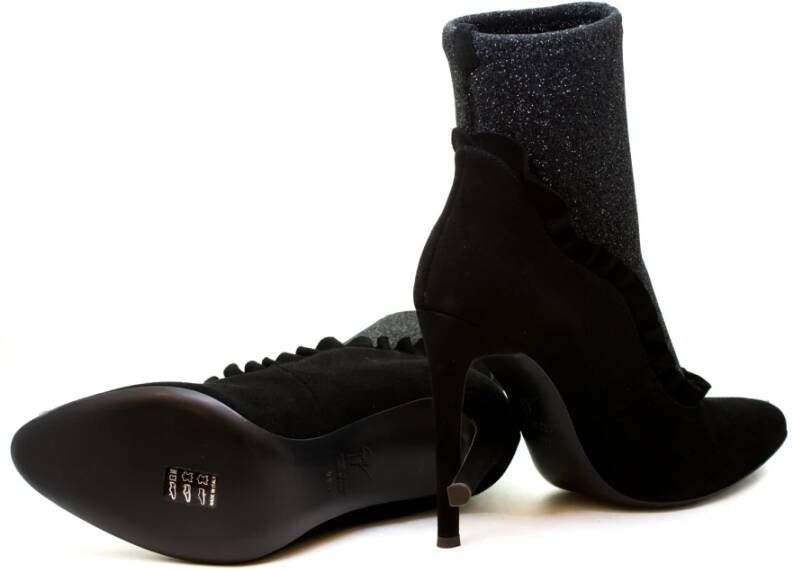 giuseppe zanotti Zwarte Suède Enkellaars Black Dames