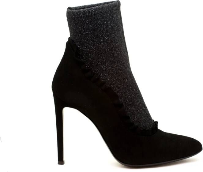 giuseppe zanotti Zwarte Suède Enkellaars Black Dames