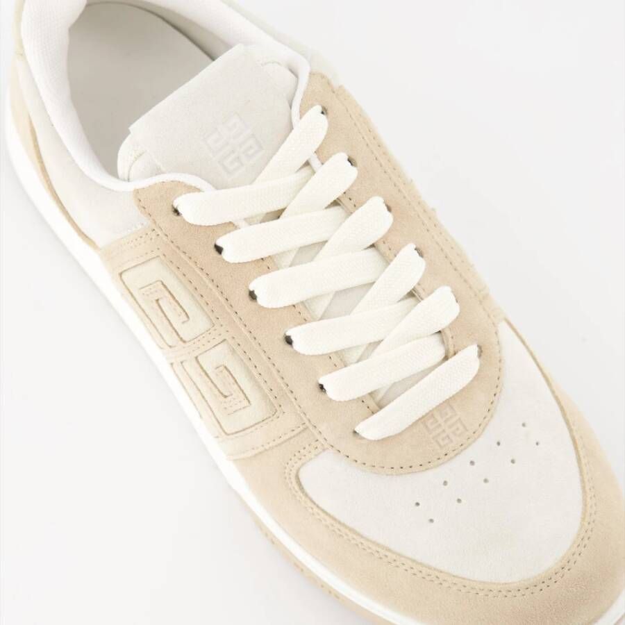 Givenchy Bicolor Leren en Suède Sneakers Beige Dames