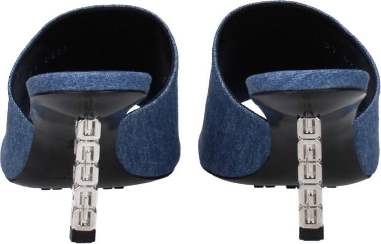 Givenchy Blauwe Stoffen Sandaal Mid Hakken