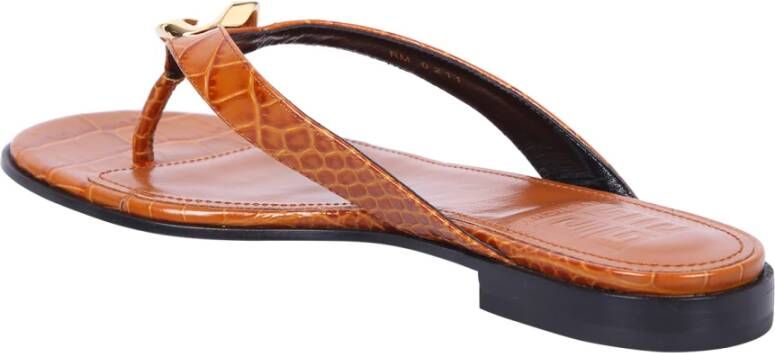 Givenchy Bruine Krokodillenprint Leren Sandalen
